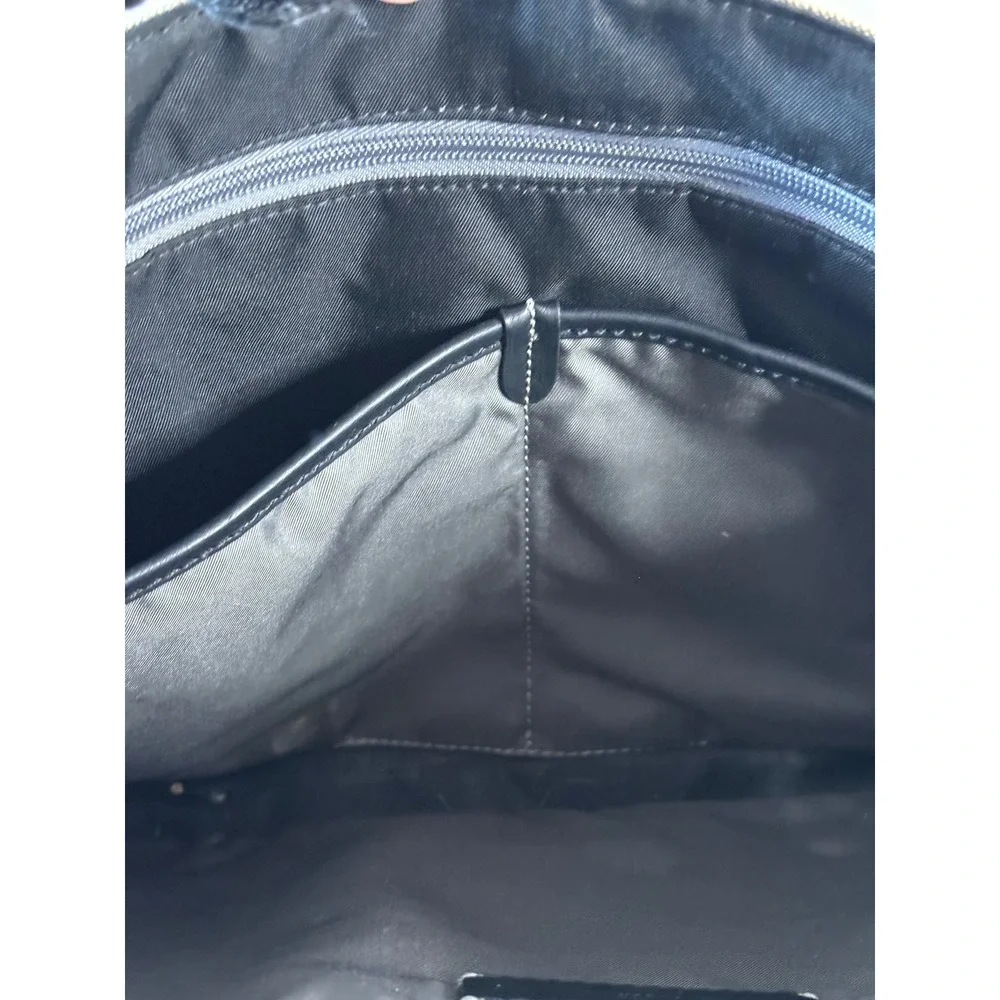 Fossil Messenger Bag Olive Green Canvas Black Trim Crossbody Laptop Satchel